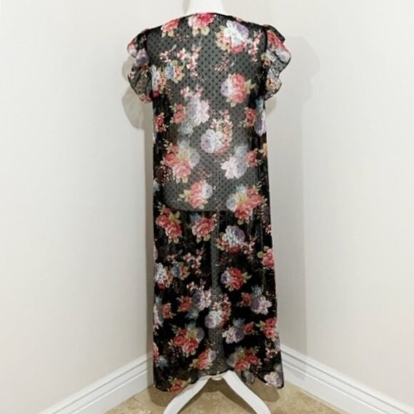 Betsey Johnson Sheer Floral Duster Fairy Whimsigoth Festival Women's Size OSFM - Picture 5 of 6